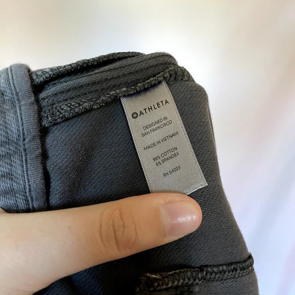 Athleta dark gray sweatpants zip pockets drawstring elastic waist women's 10 - Picture 8 of 8